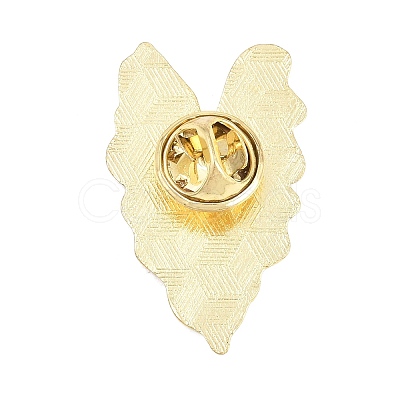 Leaf Shape Alloy Enamel Lapel Pins for Backpack Clothes JEWB-B037-02G-01-1
