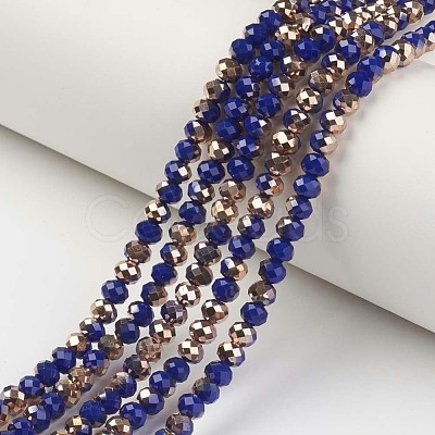 Electroplate Opaque Glass Beads Strands EGLA-A034-P2mm-N19-1