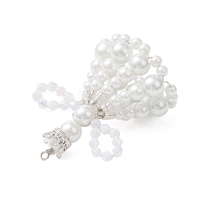 Pearlized Glass Pearl Beads Big Pendants PALLOY-MZ01193-02-1