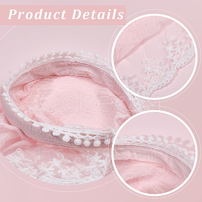2Pcs 2 Colors Pastoral Style Polyester Lace Cloth Hair Bands OHAR-CY0001-14-1