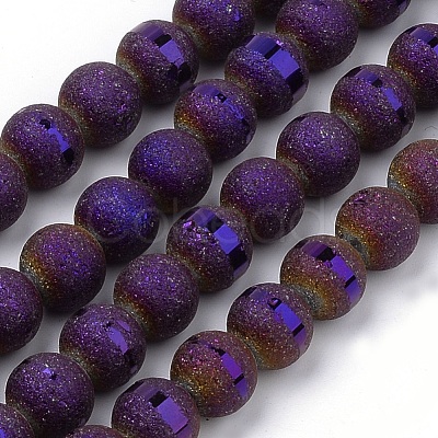 Electroplate Glass Bead Strands EGLA-S134-8mm-M-1