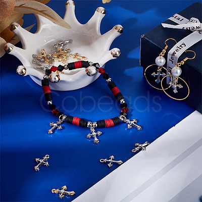 40Pcs 2 Colors Rack Plating Alloy Rhinestone Pendants FIND-SC0013-73-1