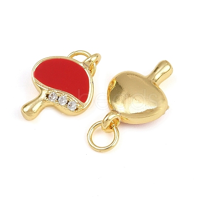 Brass Micro Pave Cubic Zirconia Charms KK-C114-07G-1