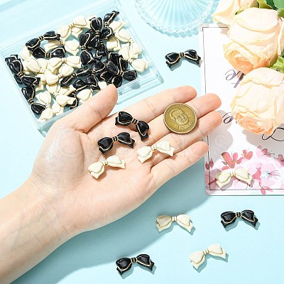 40Pcs 2 Colors Opaque Acrylic Beads SACR-CJ0001-91-1