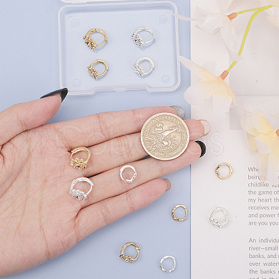 12Pcs 6 Style Brass Hoop Earring Findings KK-CA0002-45-1