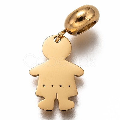 304 Stainless Steel European Dangle Charms STAS-I177-14G-1