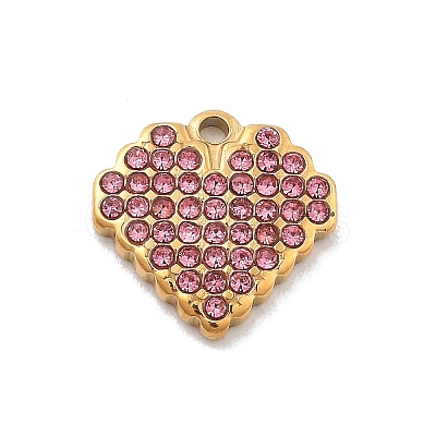 304 Stainless Steel Rhinestone Charms STAS-M092-06G-01-1