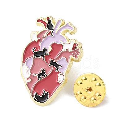 Heart Enamel Pins JEWB-D309-01B-G-1