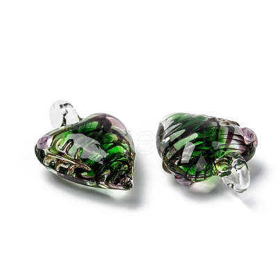 Handmade Goldensand Lampwork Pendants LAMP-S053-B-1