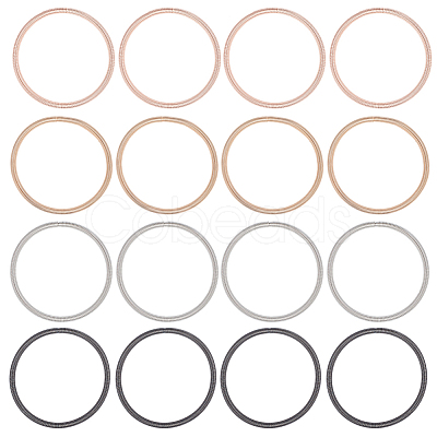 16Pcs 4 Colors Steel Wire Round Snake Chain Stretch Bracelets Set BJEW-BC0001-23-1