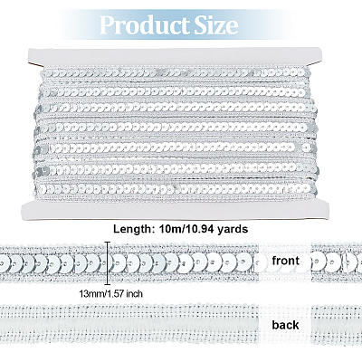 Sparkle Polyester Lace Ribbons OCOR-WH0090-67A-1