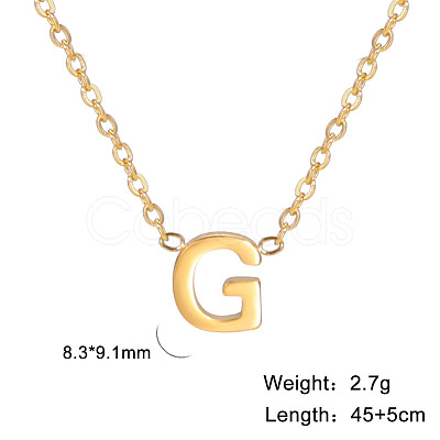 201 Stainless Steel Initial Pendant Necklaces FS-WG78A3B-07-1