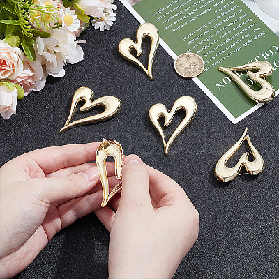6Pcs Heart Zinc Alloy Lapel Pins for Backpack Clothes JEWB-UN0002-74G-1