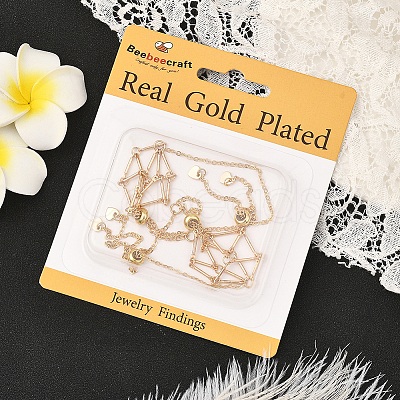 5Pcs Adjustable Braided Brass Macrame Pouch Cable Chain Slider Bracelet Making BJEW-BBC0001-17A-1