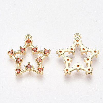 Brass Cubic Zirconia Pendants KK-T038-505C-1