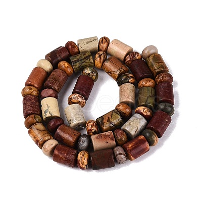 Natural Polychrome Jasper Picasso Jasper Beads Strands G-Q616-09K-1