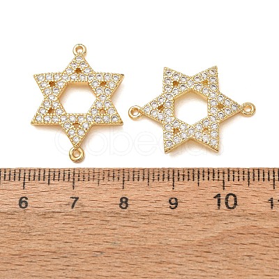 Brass Micro Pave Clear Cubic Zirconia Connector Charms CU-CBA4579-20G-1