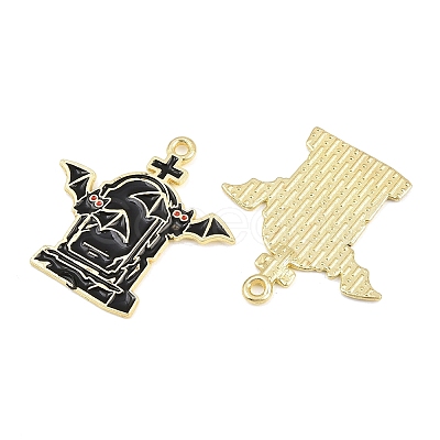 Alloy with Black Enamel Pendants AL-CBA2919-02G-04-1