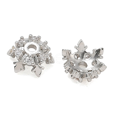 Brass Micro Pave Cubic Zirconia Bead Caps CU-CBA6E4E-08P-1