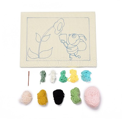 Bee Punch Embroidery Supplies Kit DIY-H155-12-1