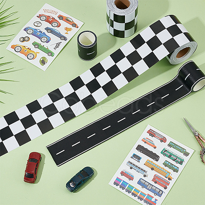 4Sheets 2 Styles Car Pattern Paper Temporary Tattoos DIY-OC0015-14-1