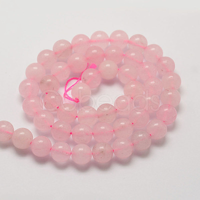 Natural Rose Quartz Bead Strands G-G735-46-6mm-1