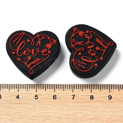 Food Grade Heart with Word Love Silicone Focal Beads LS-SIL-NH0001-01B-1
