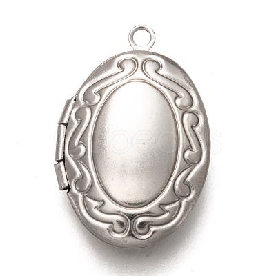 Non-Tarnish 316 Stainless Steel Locket Pendants X-STAS-O135-05P-1
