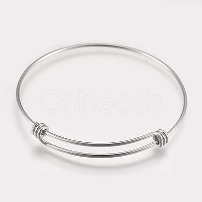Tarnish Resistant 304 Stainless Steel Expandable Bangles X-STAS-K182-20P-1