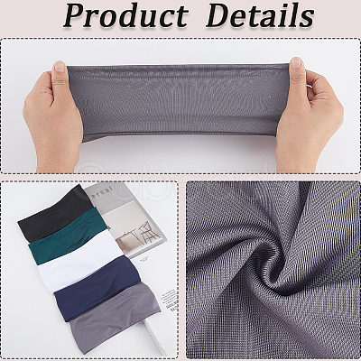 5Pcs 5 Colors 95% Polyester & 5% Spandex Yarns Exercise Elastic Headbands OHAR-CY0001-12-1