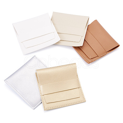 5Pcs 5 Colors Square PU Leather Envelope Pouches ABAG-TA0001-81-1