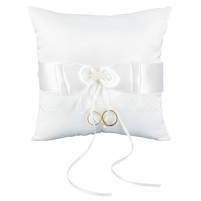 Satin Ring Pillow Cushion Bearer RDIS-WH0019-07-1