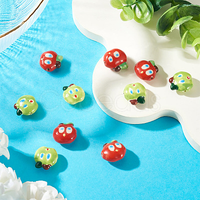10Pcs 2 Colors Handmade Porcelain Beads PORC-TA0001-65-1