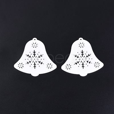 Christmas Theme Spray Painted Wood Big Pendants WOOD-N005-81A-1