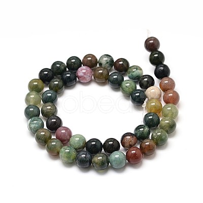 Natural Indian Agate Bead Strands G-P075-40-6mm-1