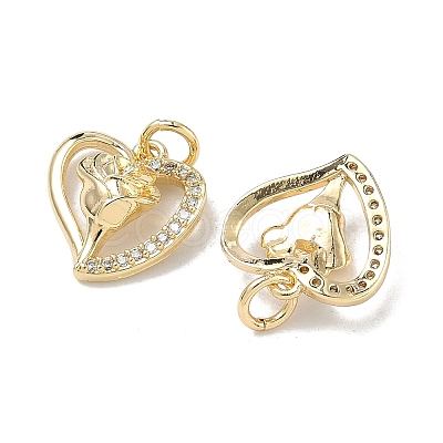 Brass Micro Pave Cubic Zirconia Pendants KK-D235-02G-04-1