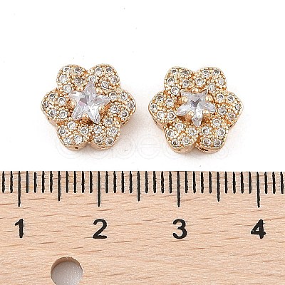 Rack Plating Brass Micro Pave Cubic Zirconia Beads KK-F879-02G-01-1