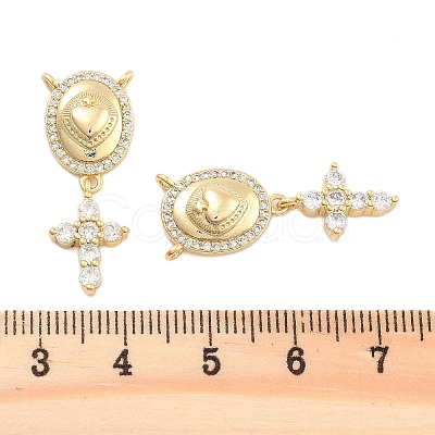 Brass Pave Cubic Zirconia Pendants KK-U009-09F-G-1