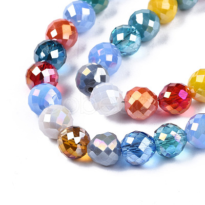 Electroplate Glass Beads Strands X-EGLA-N002-10-1