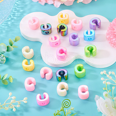 20Pcs UV Plating Opaque Acrylic European Beads OACR-TADJ0001-16C-1