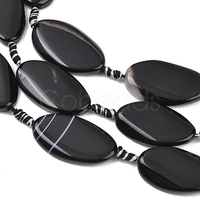 Natural Banded Agate Beads Strands G-F825-H01-01C-1