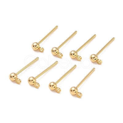 SHEGRACE Brass Round Ball Stud Earring Findings XGR0050G-38G-1
