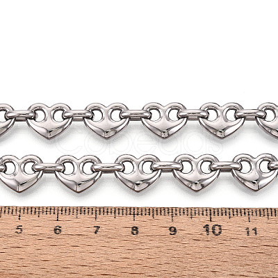 304 Stainless Steel Heart Link Chains CHS-Q009-03P-02-1