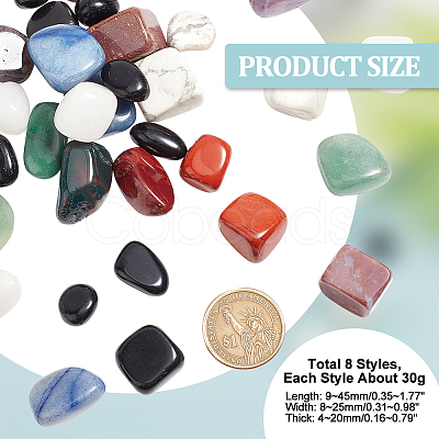 240G 8 Styles Natural Mixed Gemstone Beads G-NB0004-01-1