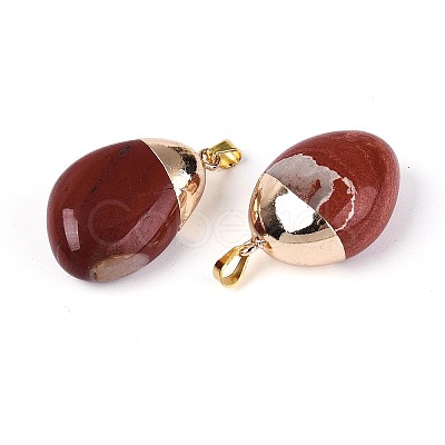 Natural Red Jasper Pendants G-N360-05G-03-1