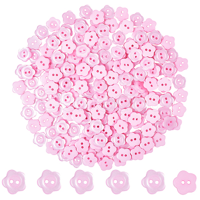 200Pcs 2-Hole Resin Buttons RESI-SP0001-52A-1