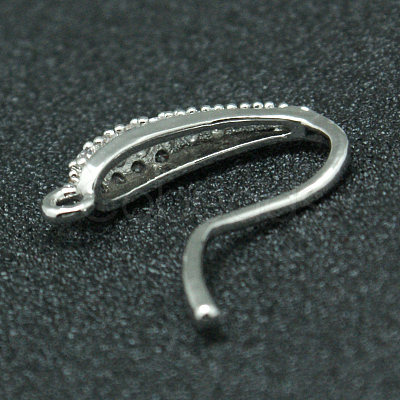 Brass Micro Pave Cubic Zirconia Earring Hooks X-ZIRC-K018-01P-1