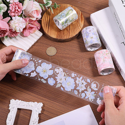 4Pcs 4 Colors PET Decorative Stickers DIY-PH0032-40-1