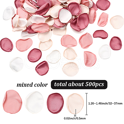 Polyester Artificial Rose Flower Petals AJEW-WH20067-107F-1
