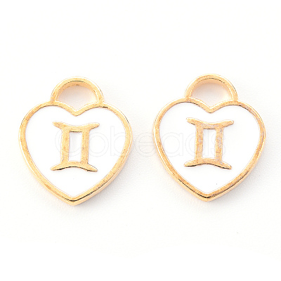 Light Gold Plated Alloy Enamel Pendants LS-ENAM-R136-30-04-1